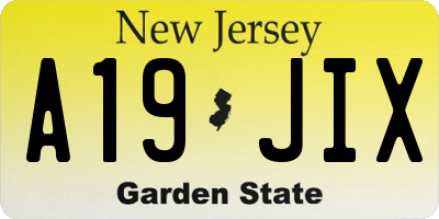 NJ license plate A19JIX