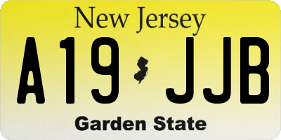NJ license plate A19JJB