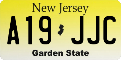 NJ license plate A19JJC