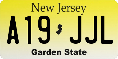 NJ license plate A19JJL