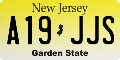 NJ license plate A19JJS