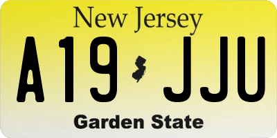 NJ license plate A19JJU