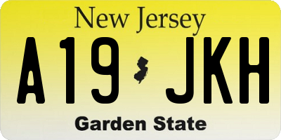 NJ license plate A19JKH