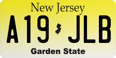 NJ license plate A19JLB