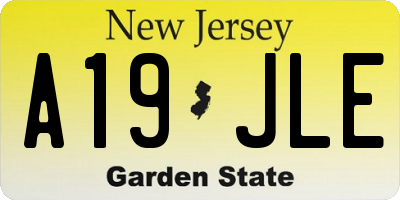 NJ license plate A19JLE