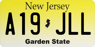 NJ license plate A19JLL