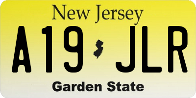 NJ license plate A19JLR