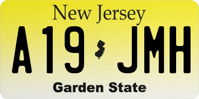 NJ license plate A19JMH