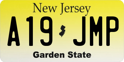 NJ license plate A19JMP