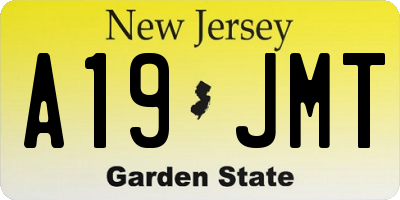 NJ license plate A19JMT