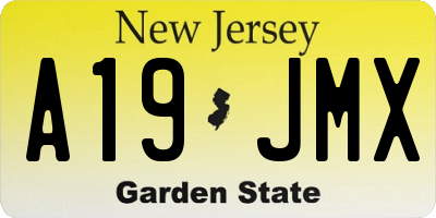 NJ license plate A19JMX