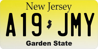 NJ license plate A19JMY