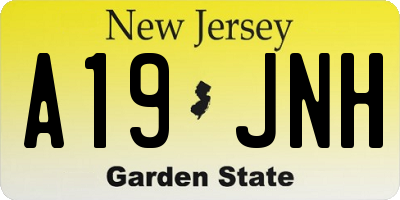 NJ license plate A19JNH