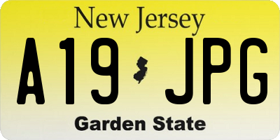 NJ license plate A19JPG