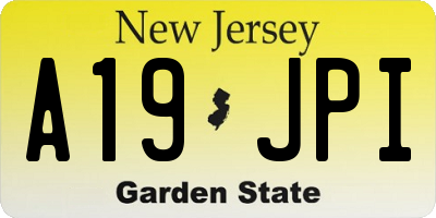NJ license plate A19JPI