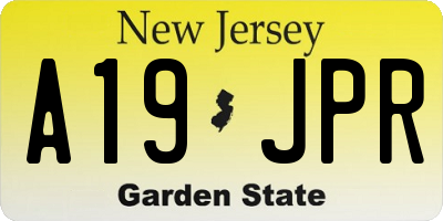 NJ license plate A19JPR