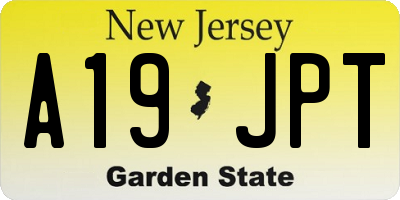 NJ license plate A19JPT