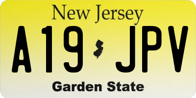 NJ license plate A19JPV