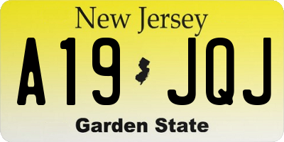 NJ license plate A19JQJ