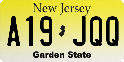 NJ license plate A19JQQ