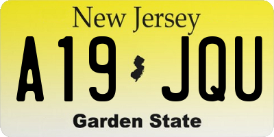 NJ license plate A19JQU