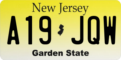 NJ license plate A19JQW
