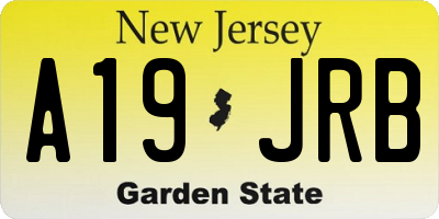 NJ license plate A19JRB