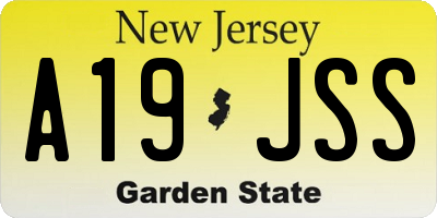 NJ license plate A19JSS