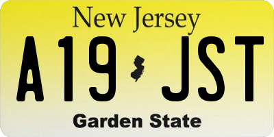 NJ license plate A19JST