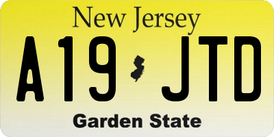 NJ license plate A19JTD