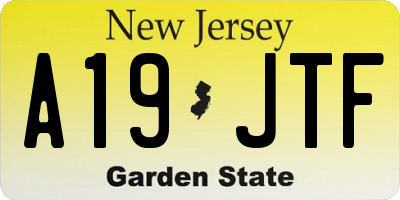 NJ license plate A19JTF
