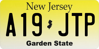 NJ license plate A19JTP