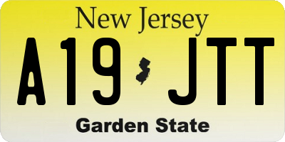 NJ license plate A19JTT