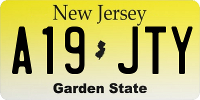 NJ license plate A19JTY