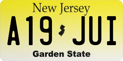 NJ license plate A19JUI