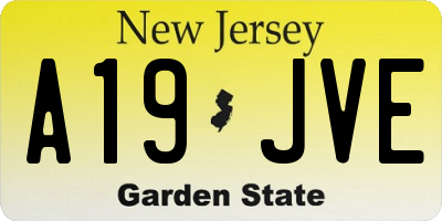 NJ license plate A19JVE