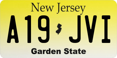 NJ license plate A19JVI