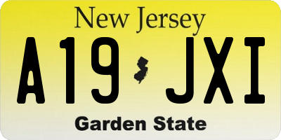 NJ license plate A19JXI