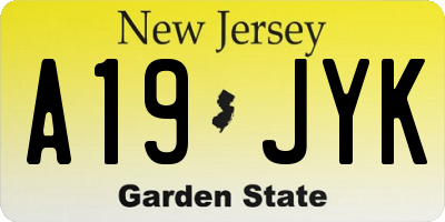 NJ license plate A19JYK