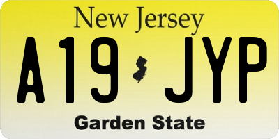 NJ license plate A19JYP