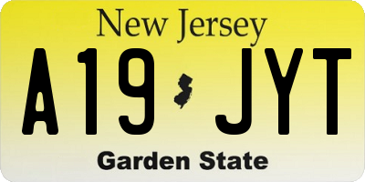 NJ license plate A19JYT