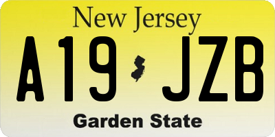 NJ license plate A19JZB