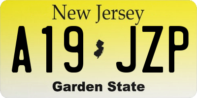 NJ license plate A19JZP