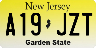 NJ license plate A19JZT