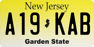 NJ license plate A19KAB