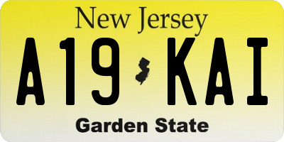 NJ license plate A19KAI