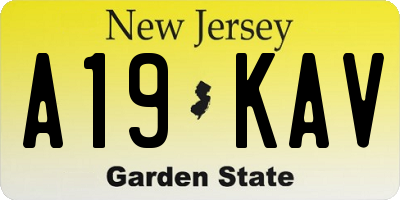 NJ license plate A19KAV
