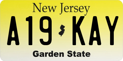 NJ license plate A19KAY