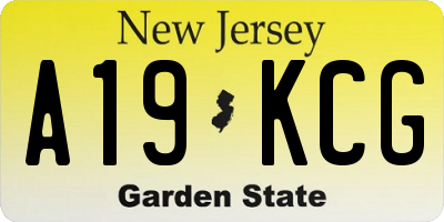 NJ license plate A19KCG