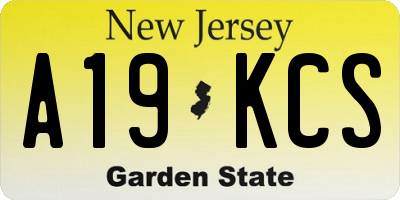NJ license plate A19KCS